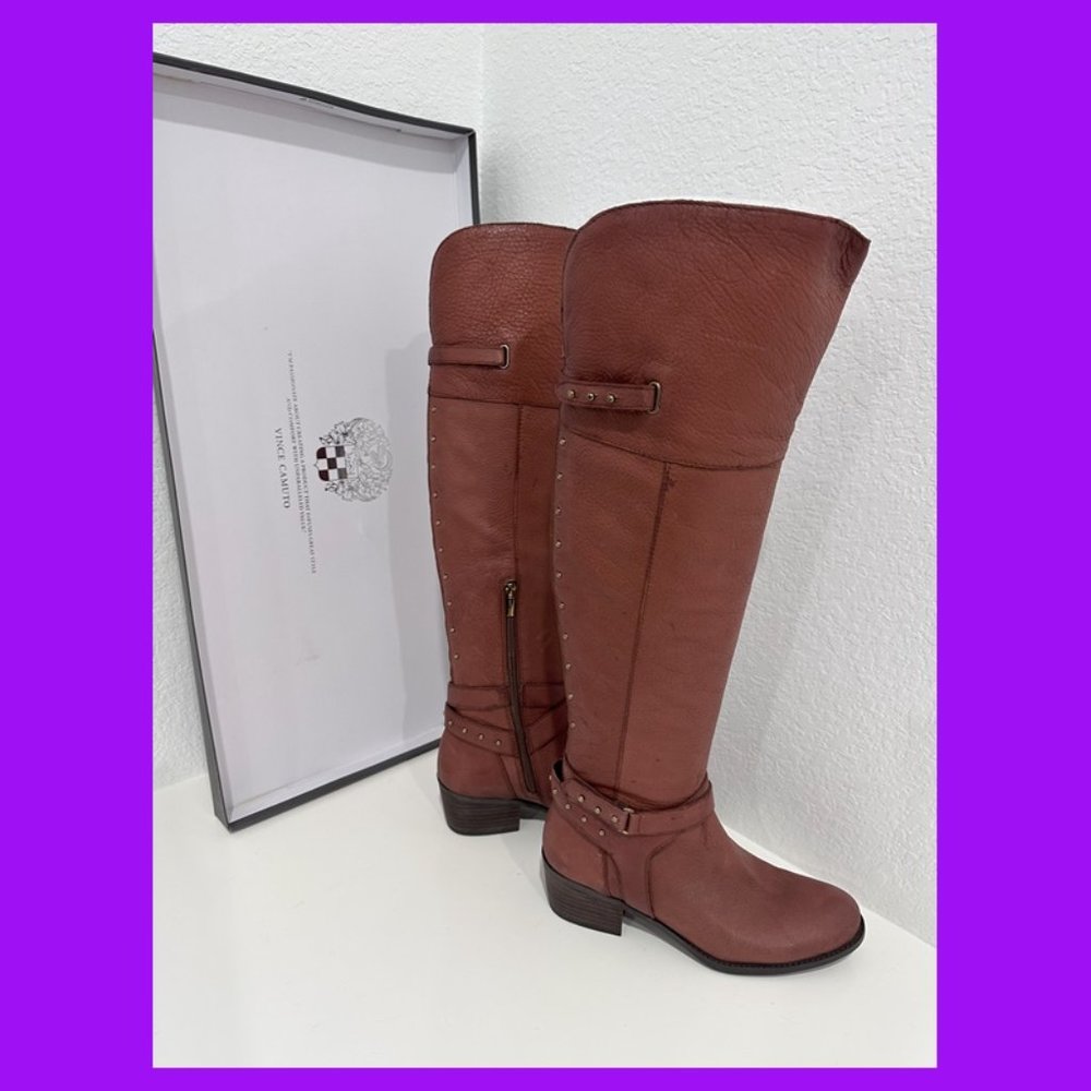 Vince Camuto "Bestant" Leather Tall Brown Boots (NiB)